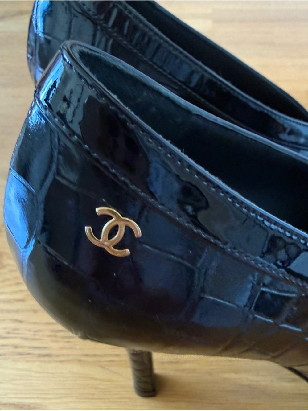 CHANEL 2026 Matthieu Blazy Patent Leather Croc-Embossed High Heel Pumps NIB - 36 - Picture 7 of 16